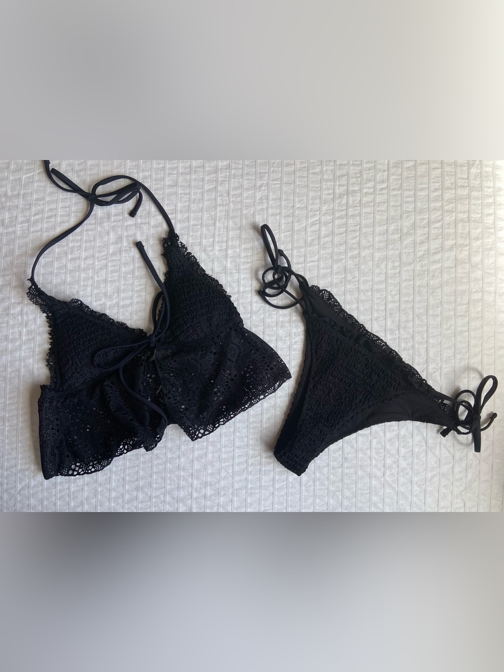2 for 10$  Streetwear Society Black Crochet Bikini Set size S